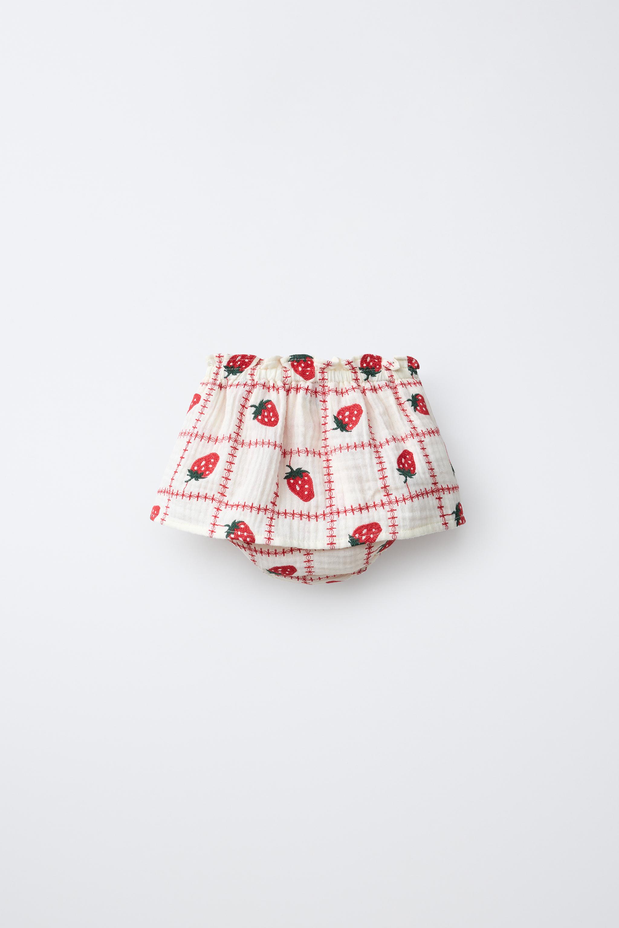 CULOTTE JUPE BRODÉE FRAISES CASA LAWA X ZARA KIDS
